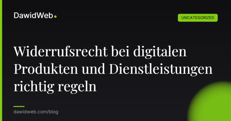 Okładka artykułu: Widerrufsrecht bei digitalen Produkten und Dienstleistungen richtig regeln