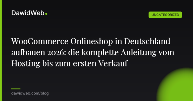 Okładka artykułu: WooCommerce Onlineshop in Deutschland aufbauen 2026: die komplette Anleitung vom Hosting bis zum ersten Verkauf