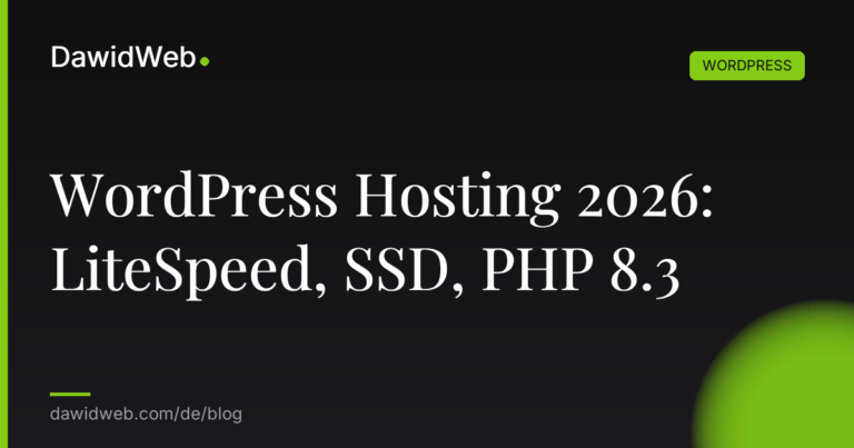 WordPress Hosting 2026 LiteSpeed SSD PHP 8.3